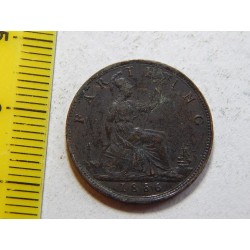 Anglie 1 Farthing 1886 VF-XF č44713 
