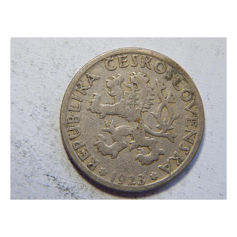 Československo 1 Koruna 1923 VF č44491 Československo 1 Koruna 1923 VF č44491
