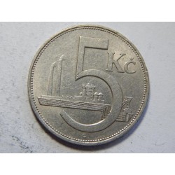 Československo 5 Korun 1938 XF-UNC č44434 
