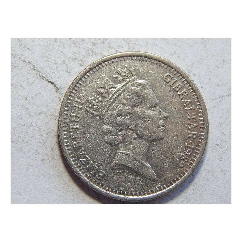 Gibraltar 10 Pence 1989 VF-XF č44617 Gibraltar 10 Pence 1989 VF-XF č44617