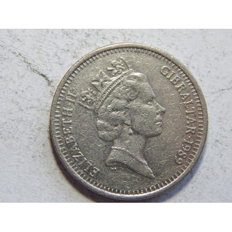 Gibraltar 10 Pence 1989 VF-XF č44617 