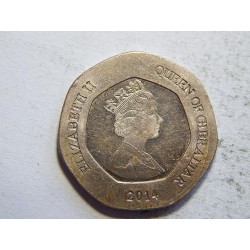 Gibraltar 25 Pence 2014 XF-UNC č44595 