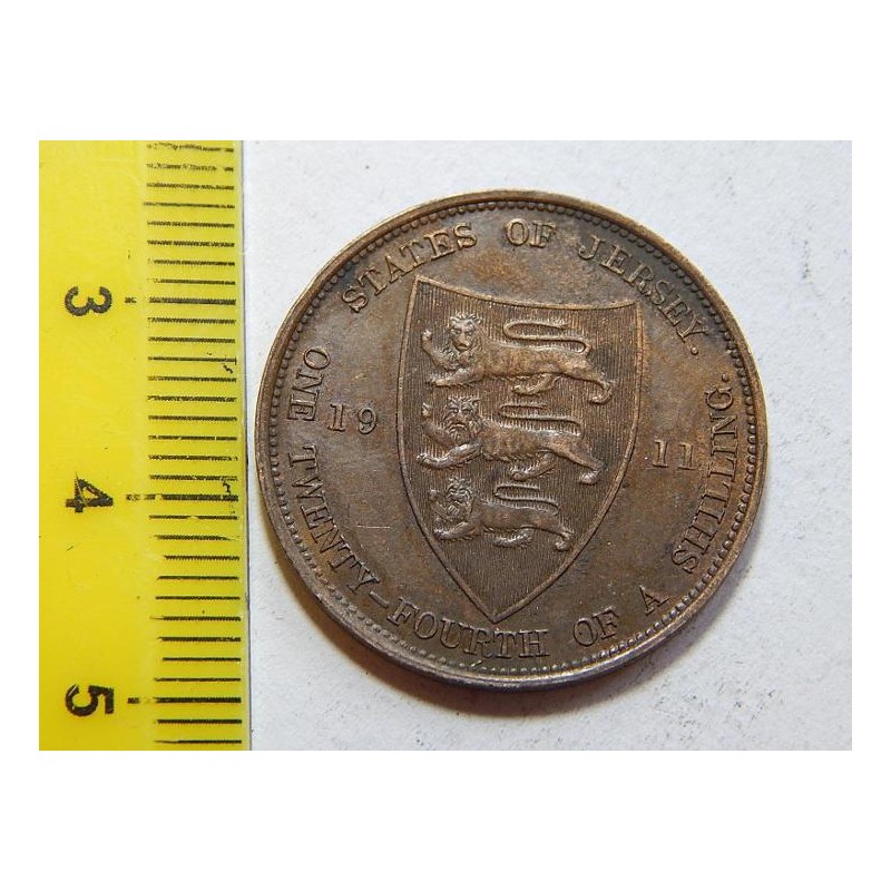 Jersey 1⁄24 Shilling 1911 RRR UNC č44689 Jersey 1⁄24 Shilling 1911 RRR UNC č44689