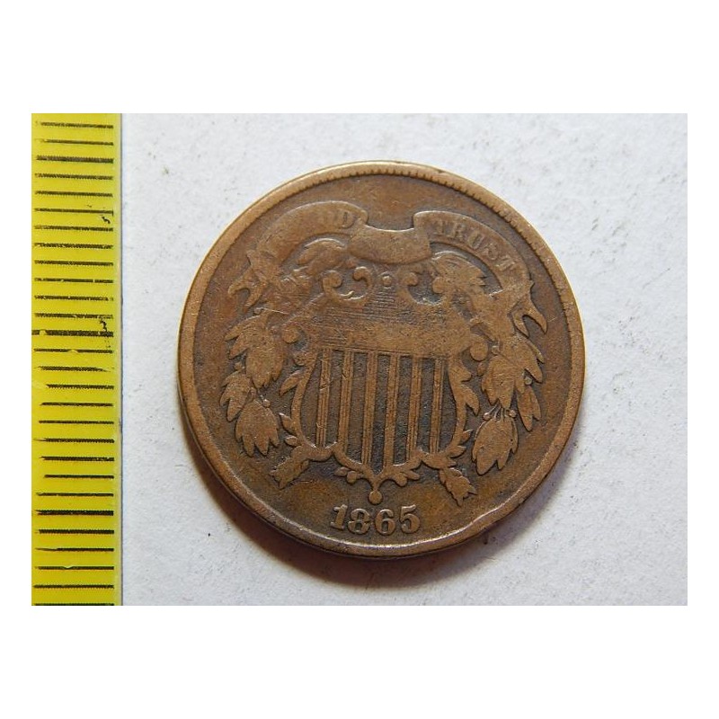 USA 2 Cents 1865 VF č44697 USA 2 Cents 1865 VF č44697