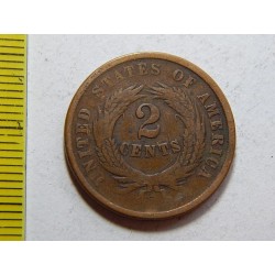 USA 2 Cents 1865 VF č44697 