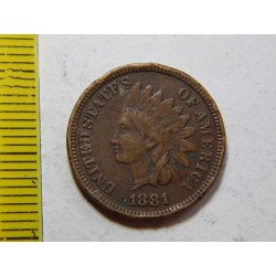 USA 1 Cent 1881 Indián VF-XF č44701  