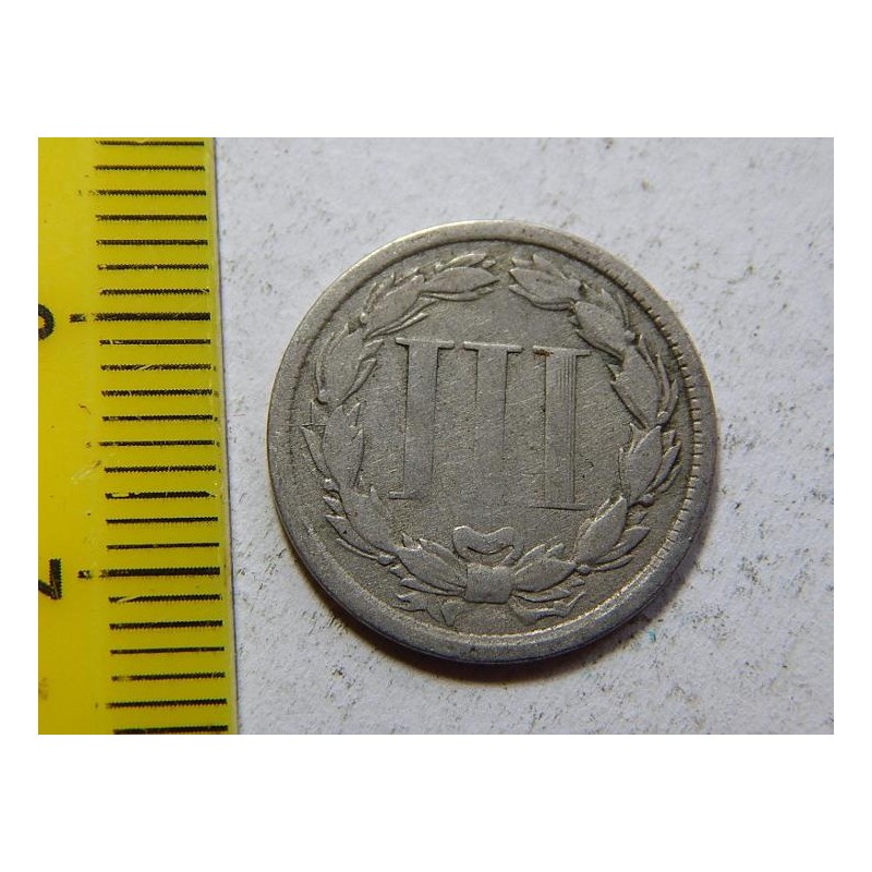 USA 3 Cent 1865 VF-XF č44727 USA 3 Cent 1865 VF-XF č44727