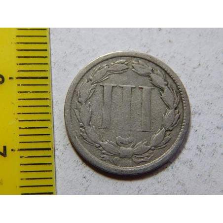 USA 3 Cent 1865 VF-XF č44727 