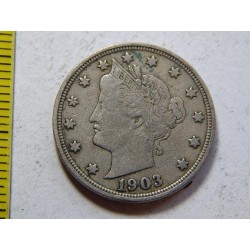 USA 5 Cents 1903 XF č44717 