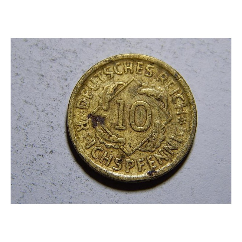 Německo Výmarsko 10 Reichspfennig 1929A F-VF č30498 Německo Výmarsko 10 Reichspfennig 1929A F-VF č30498