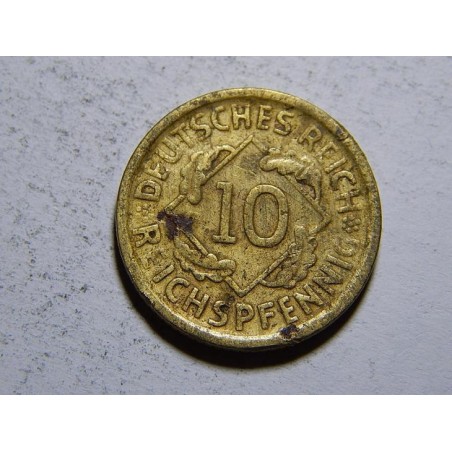 Německo Výmarsko 10 Reichspfennig 1929A F-VF č30498