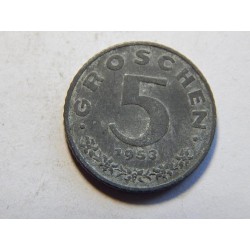 Rakousko 5 Groschen 1953 VF-XF č38612 