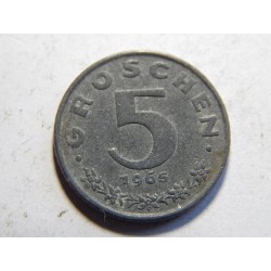 Rakousko 5 Groschen 1965 XF č39076 