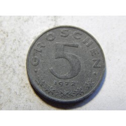 Rakousko 5 Groschen 1972 XF č39000 