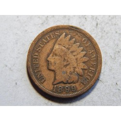 USA 1 Cent 1899 indián VF č38708 