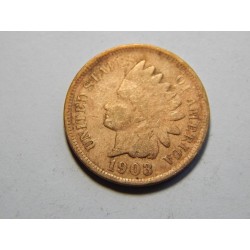 USA 1 Cent 1903 indián VF č39056 