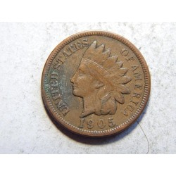 USA 1 Cent 1905 indián XF č38640 