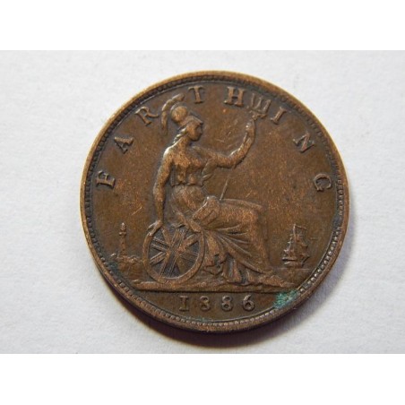 Anglie 1 Farthing 1886 XF-UNC č31593 