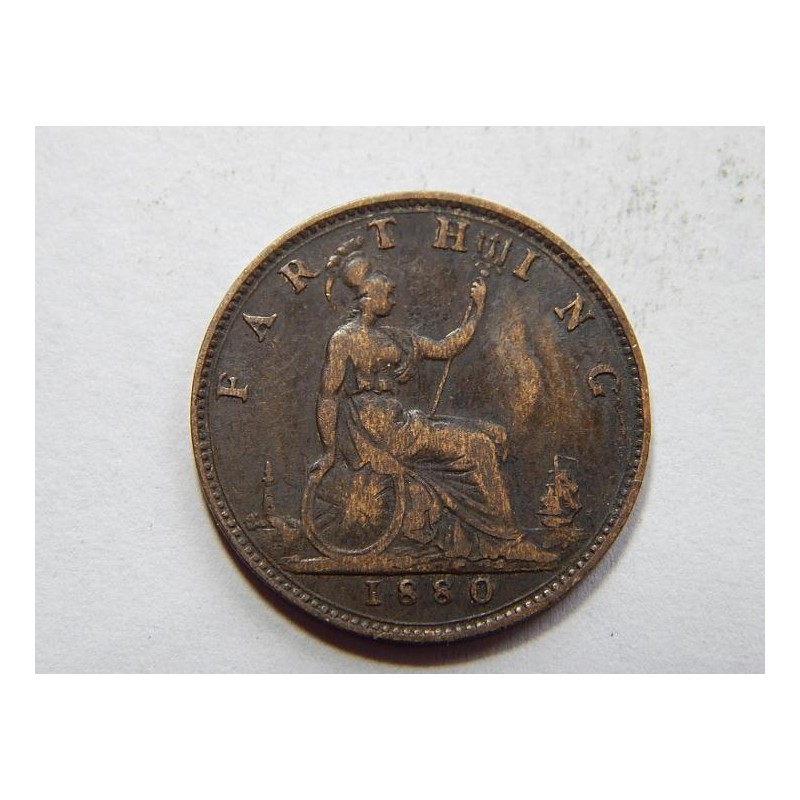 Anglie 1 Farthing 1880 XF-UNC č31525 Anglie 1 Farthing 1880 XF-UNC č31525