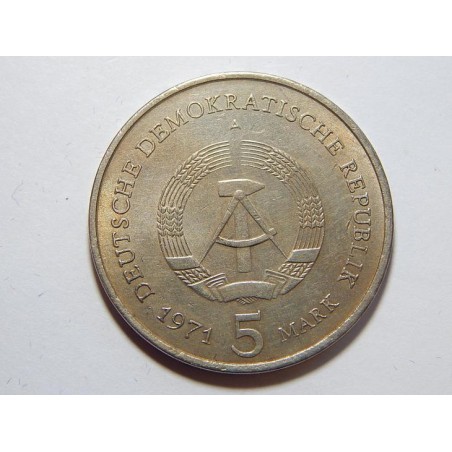 Německo DDR 5 Mark 1971 A Brandenburger Tor Berlin XF-UNC č29127
