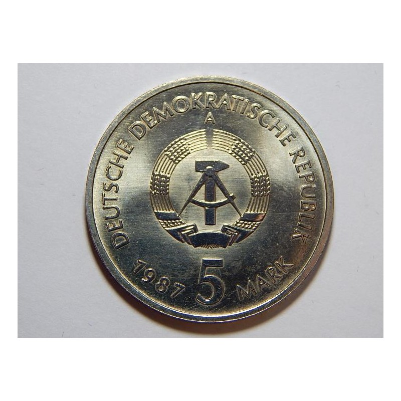 Německo DDR 5 Mark 1987 A Nikolai Viertel UNC č28996 Německo DDR 5 Mark 1987 A Nikolai Viertel UNC č28996