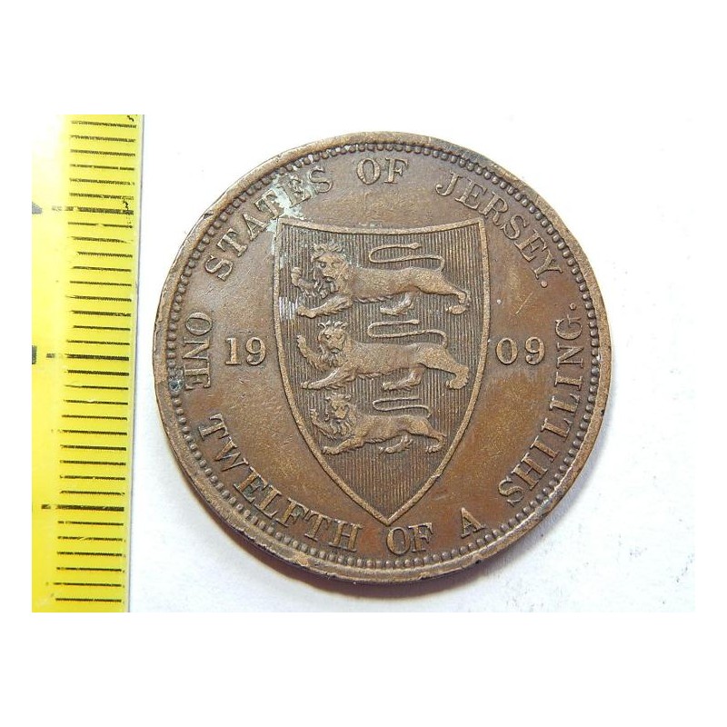 Jersey 1⁄12 Shilling 1909 H RR XF č32159