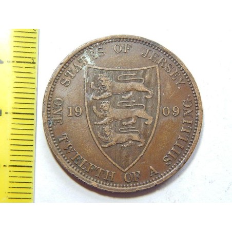 Jersey 1⁄12 Shilling 1909 H RR XF č32159