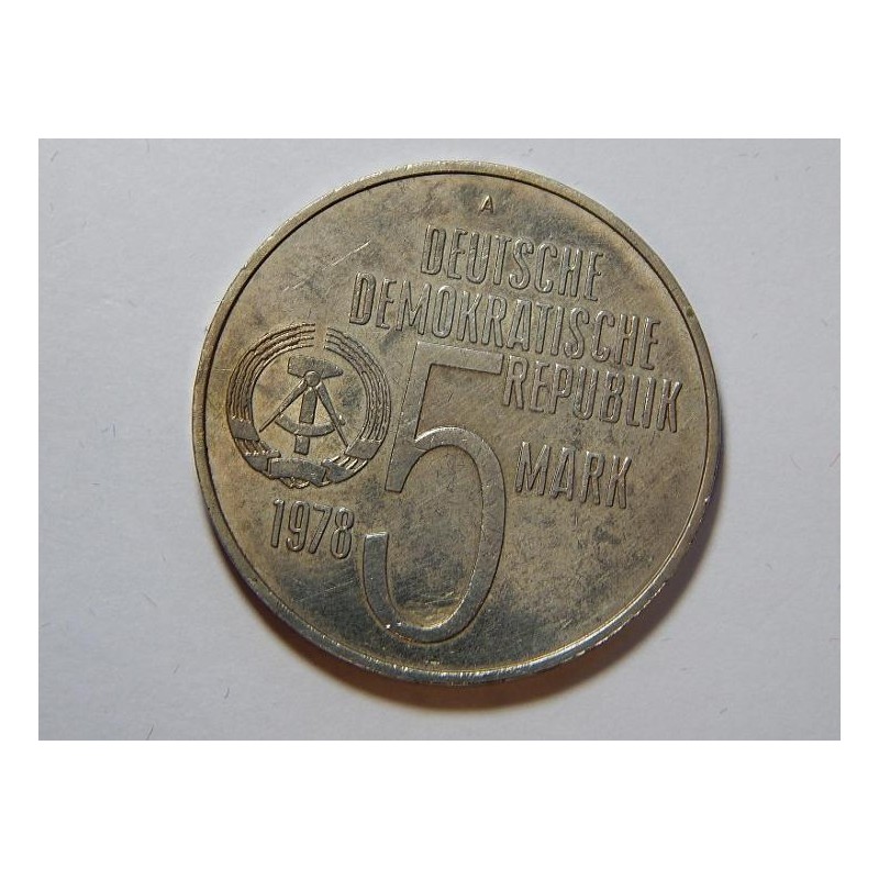 Německo DDR 5 Mark 1978 A Anti-Apartheid UNC č29157 Německo DDR 5 Mark 1978 A Anti-Apartheid UNC č29157