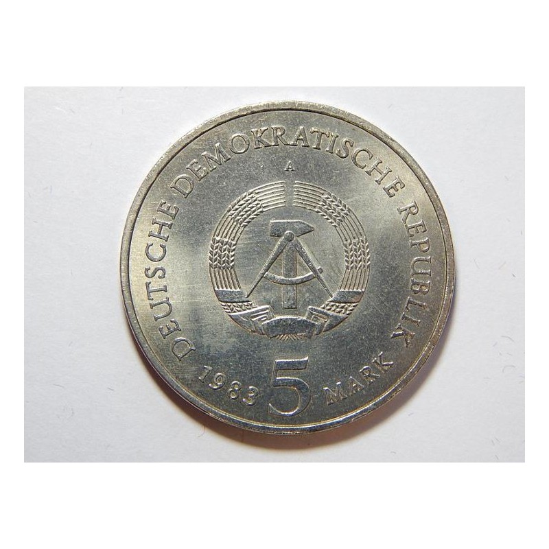 Německo DDR 5 Mark 1983 A Luther Geburtshaus UNC č29148 Německo DDR 5 Mark 1983 A Luther Geburtshaus UNC č29148