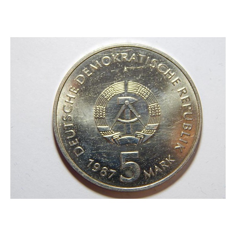 Německo DDR 5 Mark 1987 A Alexanderplatz UNC č28948 Německo DDR 5 Mark 1987 A Alexanderplatz UNC č28948