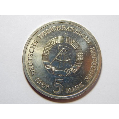 Německo DDR 5 Mark 1987 A Rotes Rathaus UNC č29160
