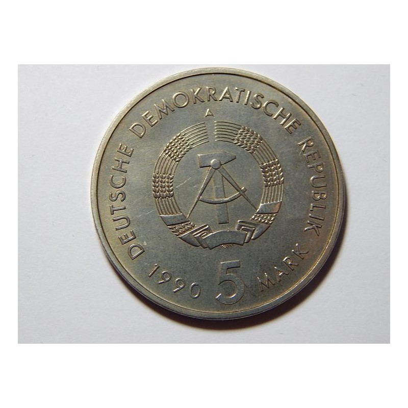 Německo DDR 5 Mark 1990 A 500 Jahre Postwerssen UNC č28853 Německo DDR 5 Mark 1990 A 500 Jahre Postwerssen UNC č28853