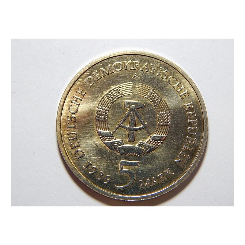 Německo DDR 5 Mark 1989 A Marien Kirche UNC č28889 Německo DDR 5 Mark 1989 A Marien Kirche UNC č28889