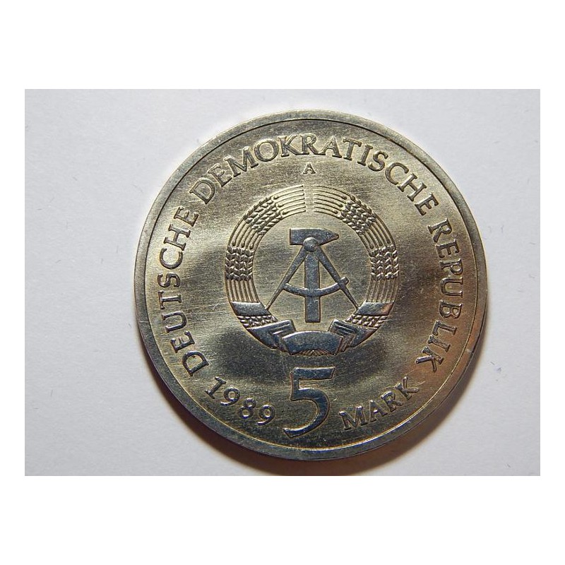 Německo DDR 5 Mark 1989 A Marien Kirche UNC č28897 Německo DDR 5 Mark 1989 A Marien Kirche UNC č28897