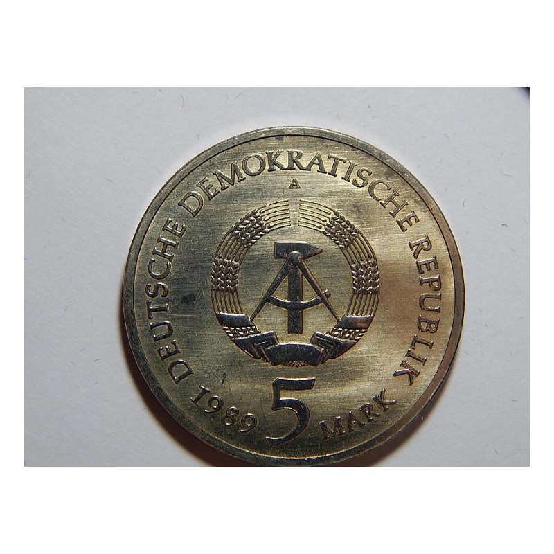 Německo DDR 5 Mark 1989 A Marien Kirche UNC č28931 Německo DDR 5 Mark 1989 A Marien Kirche UNC č28931