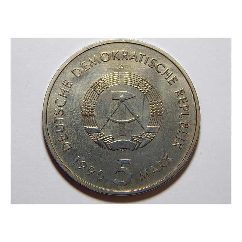 Německo DDR 5 Mark 1990 A 500 Jahre Postwerssen UNC č28831 Německo DDR 5 Mark 1990 A 500 Jahre Postwerssen UNC č28831