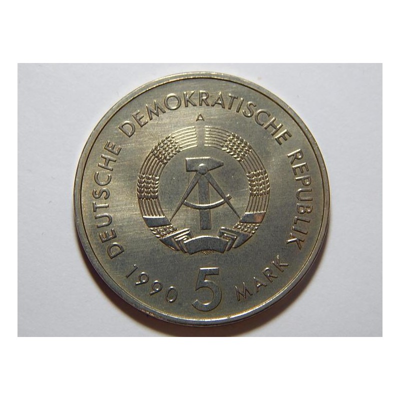 Německo DDR 5 Mark 1990 A 500 Jahre Postwerssen UNC č28842 Německo DDR 5 Mark 1990 A 500 Jahre Postwerssen UNC č28842