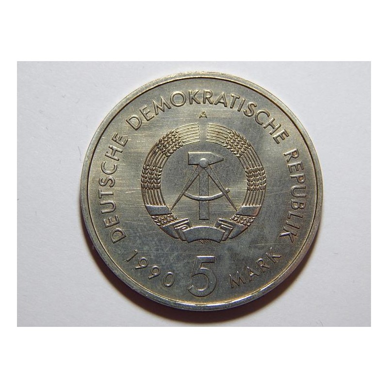 Německo DDR 5 Mark 1990 A 500 Jahre Postwerssen UNC č28817 Německo DDR 5 Mark 1990 A 500 Jahre Postwerssen UNC č28817