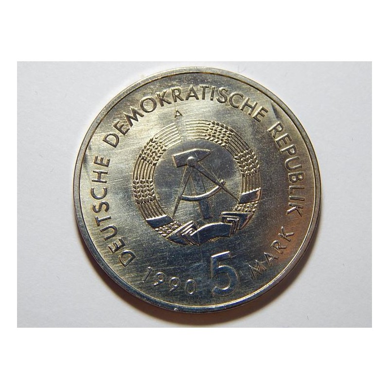 Německo DDR 5 Mark 1990 A 500 Jahre Postwerssen UNC č28843 Německo DDR 5 Mark 1990 A 500 Jahre Postwerssen UNC č28843