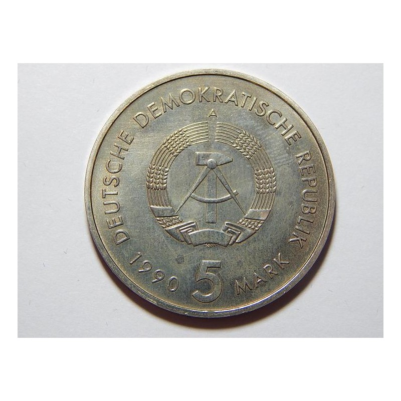Německo DDR 5 Mark 1990 A 500 Jahre Postwerssen UNC č28868 Německo DDR 5 Mark 1990 A 500 Jahre Postwerssen UNC č28868