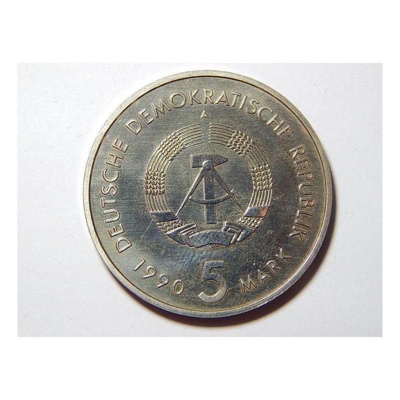 Německo DDR 5 Mark 1990 A 500 Jahre Postwerssen UNC č28852 Německo DDR 5 Mark 1990 A 500 Jahre Postwerssen UNC č28852