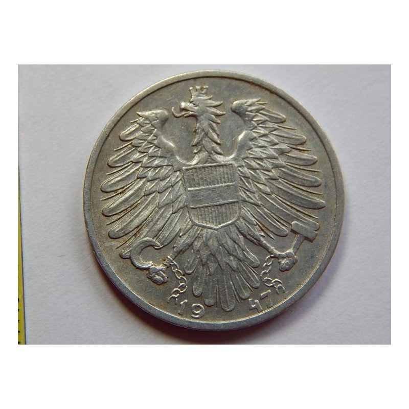 Rakousko 1 Schilling 1947 XF-UNC č31629 Rakousko 1 Schilling 1947 XF-UNC č31629