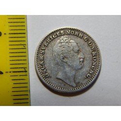 Švédsko 1⁄16 Riksdaler Specie 1848 R Ag XF č29172