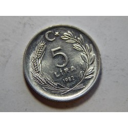 Turecko 5 Lira 1982 XF č29333 