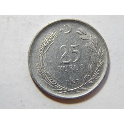 Turecko 25 Kurus 1967 UNC č29366 