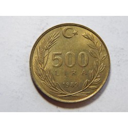 Turecko 500 Lira 1989 XF č29548 
