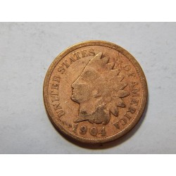 USA 1 Cent 1904 Indián F-VF č29297 