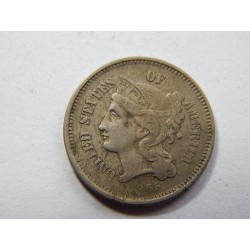 USA 3 Cent 1865 XF č31627 