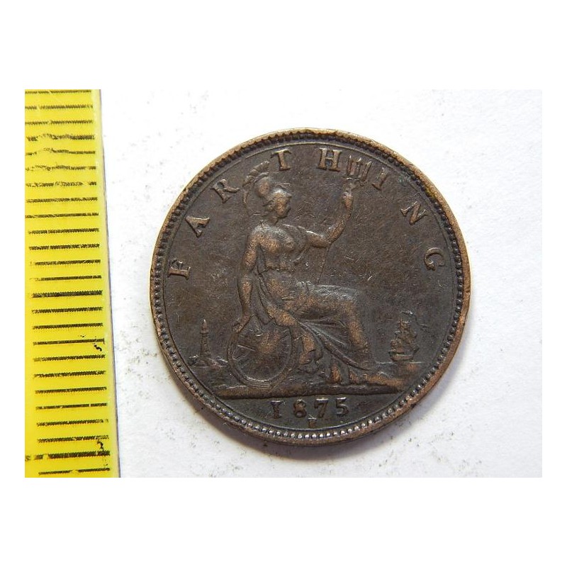 Anglie 1 Farthing 1875 H XF č35012 Anglie 1 Farthing 1875 H XF č35012