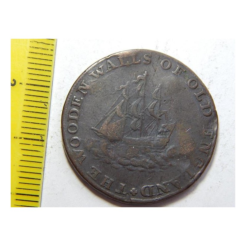Anglie Half Penny Token 1795 loď VF č12206 Anglie Half Penny Token 1795 loď VF č12206